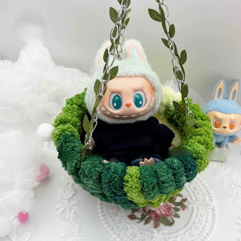 Hanging Hammock for Labubu – Crochet-Style Bed