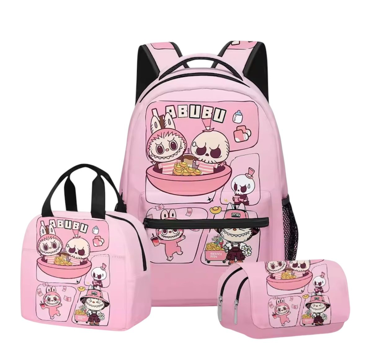 Labubu 3-in-1 Backpack Set – Pink Movie Night Edition