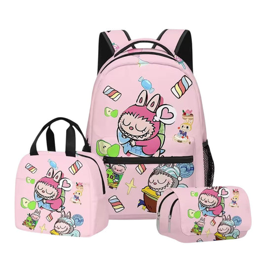 Labubu 3-in-1 Backpack Set – Candy World Edition