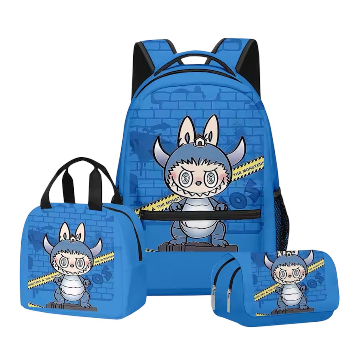 Labubu 3-in-1 Backpack Set – Blue Monster Edition