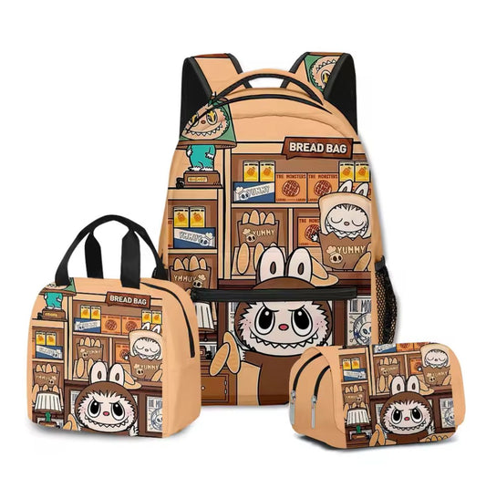 Labubu 3-in-1 Backpack Set – Bakery Edition